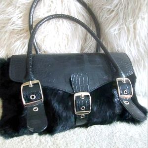 Rabbit fur handbag